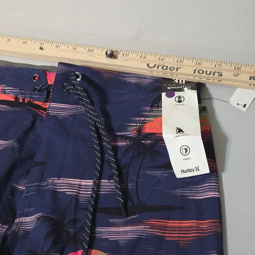 NEW Hurley Board Shorts Mens 30 Phantom Eco Weekender Tropical Sunset Palm Tree